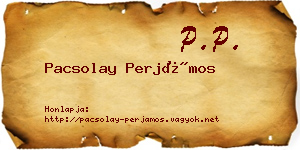 Pacsolay Perjámos névjegykártya